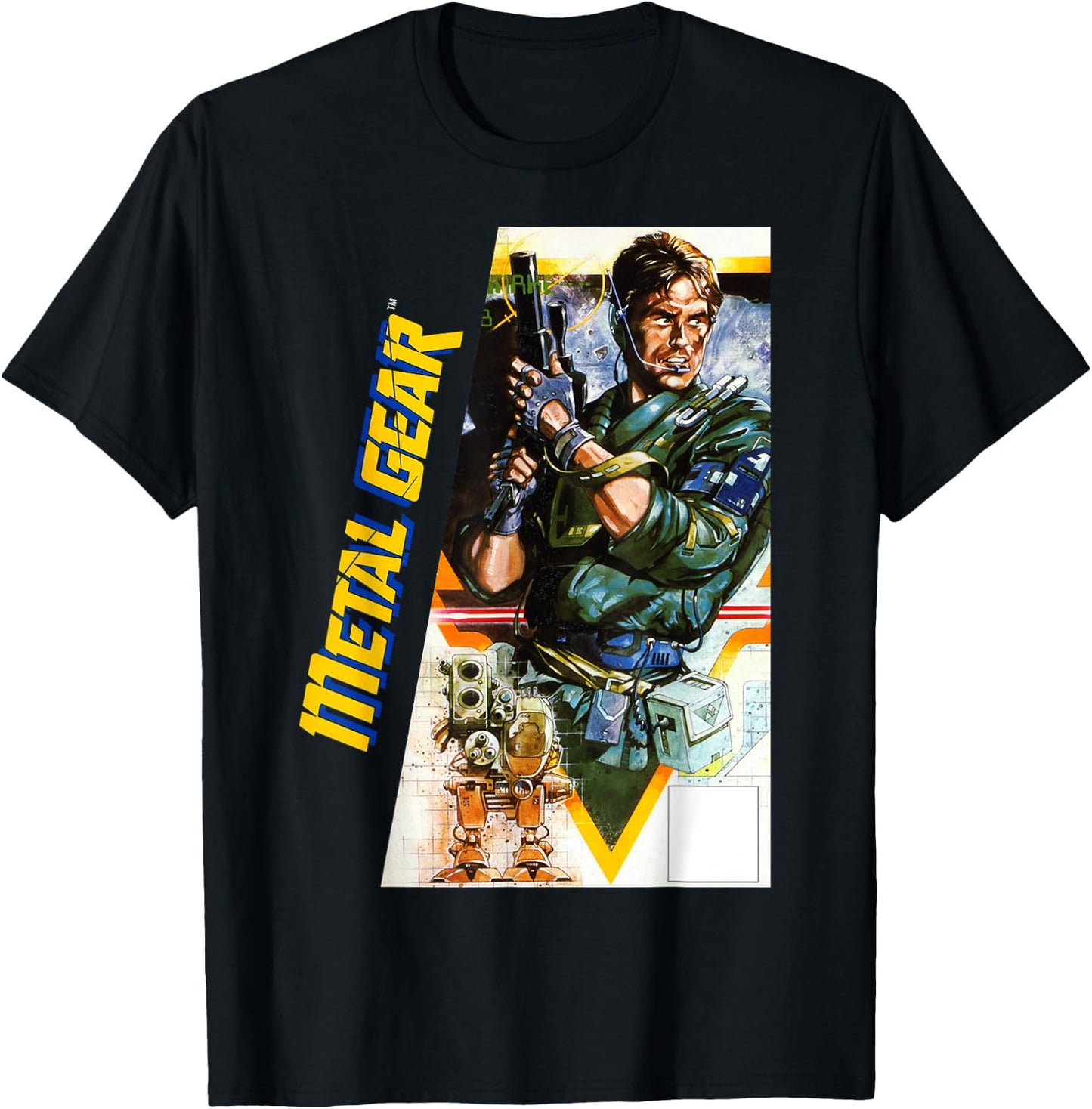 Metal Gear Box Art Tactical Spying Retro Gamer , Black, S T-Shirt - T-Shirt | Black