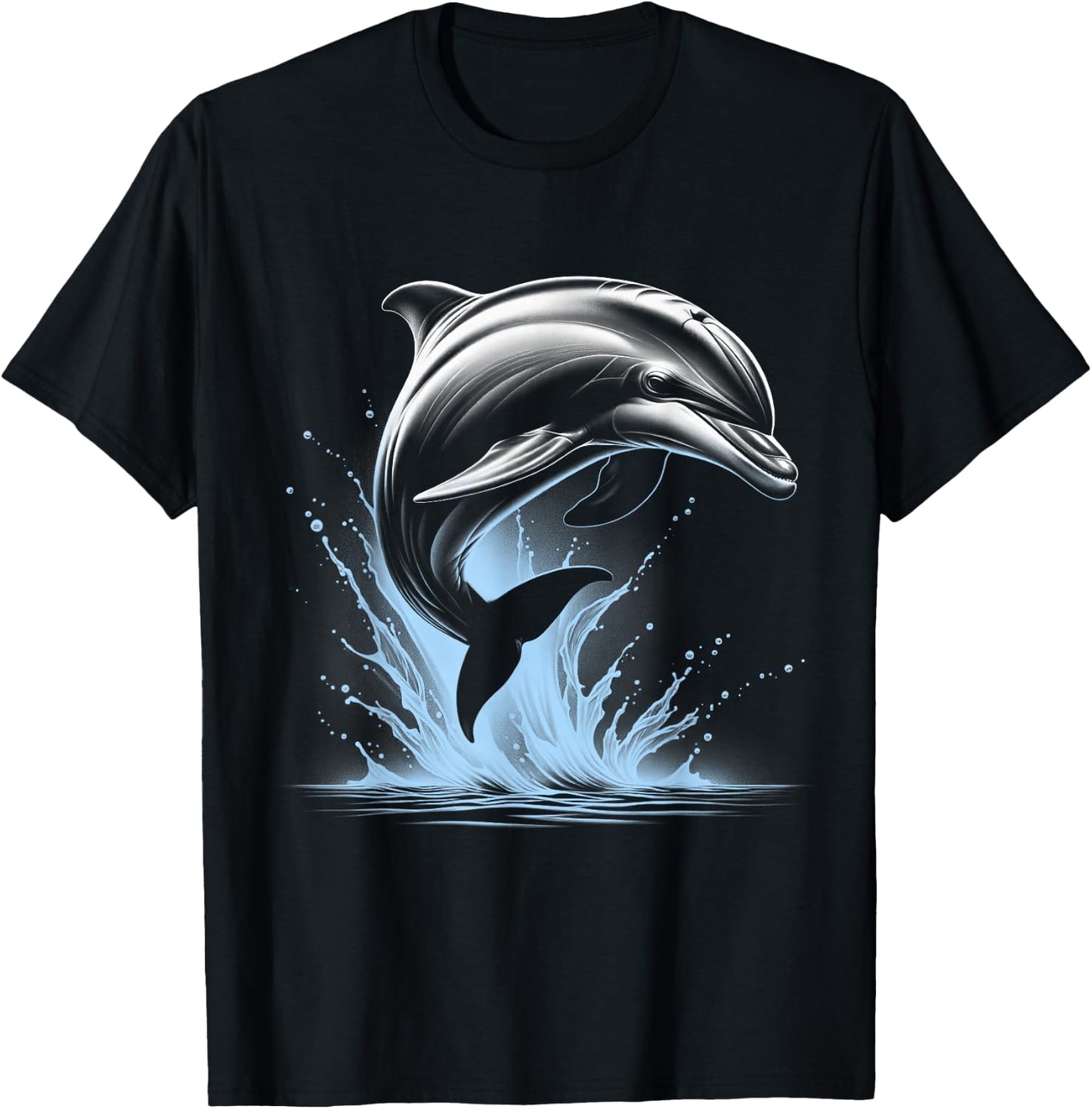 MyAnimal - Delfin im Sprung , Damen, Schwarz, S T-Shirt - T-Shirt | Black