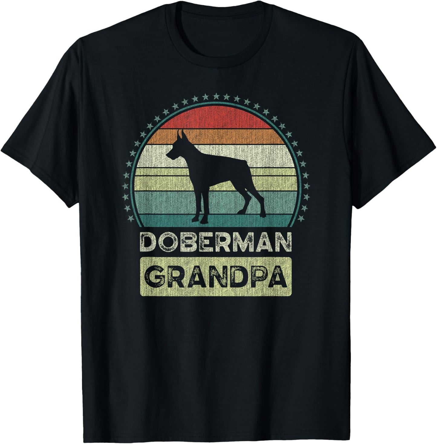 Doberman Grandpa, Father's Day, Dobie Dog, Grandfather T-Shirt - T-Shirt | Black