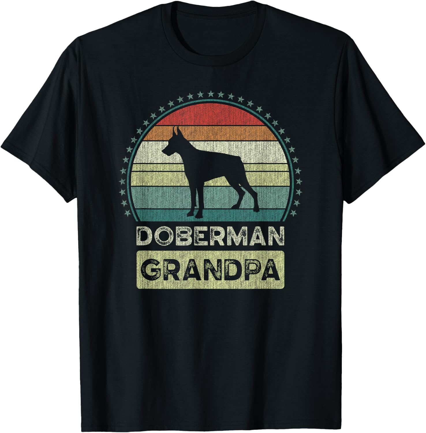 Doberman Grandpa, Father's Day, Dobie Dog, Grandfather T-Shirt - T-Shirt | Black