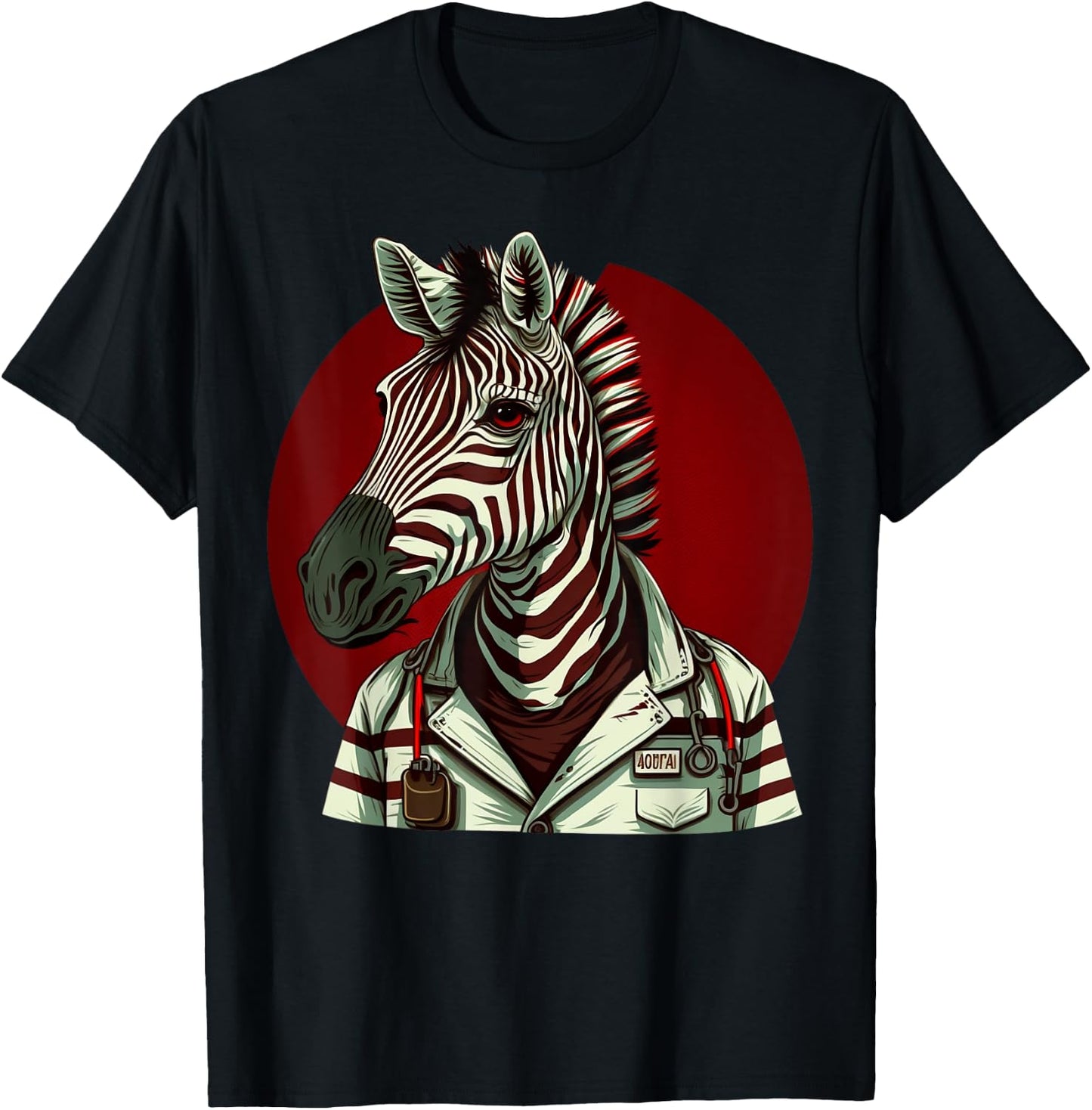 Medical Nursing Zebra on Nurse Zebra T-Shirt - T-Shirt | Black
