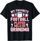 Football Grandma | Favorite Football Player Calls Me Grandma T-Shirt - T-Shirt | Black