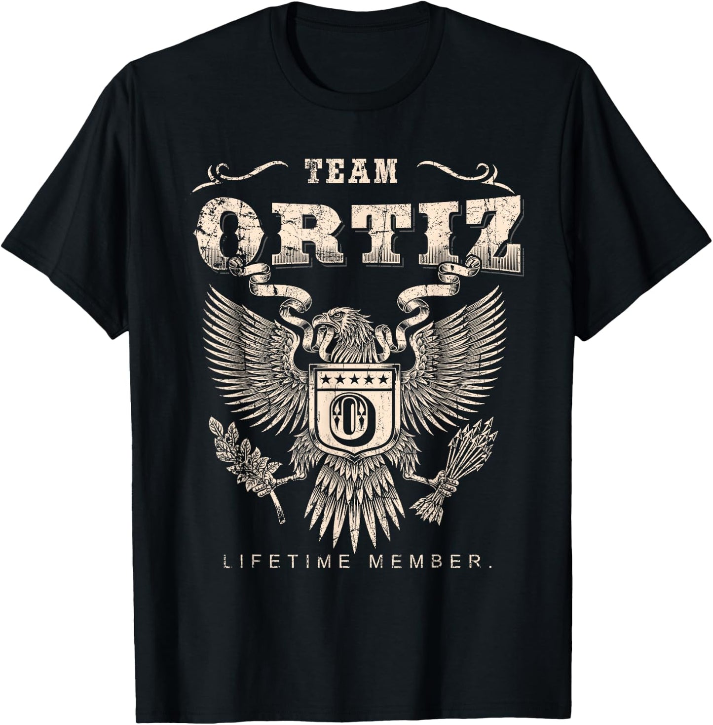 Team Ortiz Family Name Lifetime Member T-Shirt - T-Shirt | Black