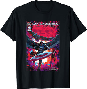Marvel Captain America: Brave New World Epic Teamup Poster T-Shirt - T-Shirt | Black