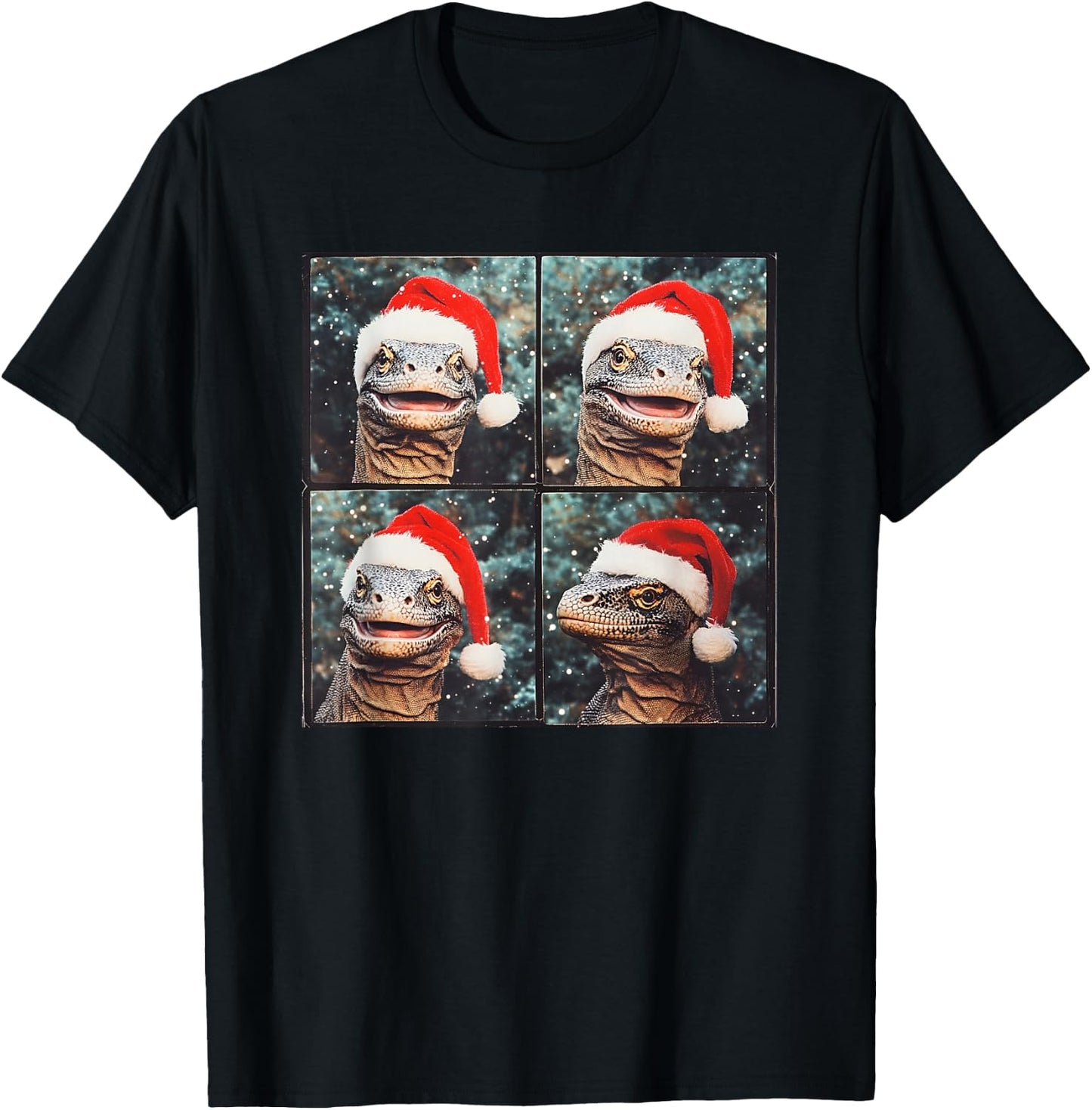 Komodo Dragon Christmas T-Shirt - T-Shirt | Black