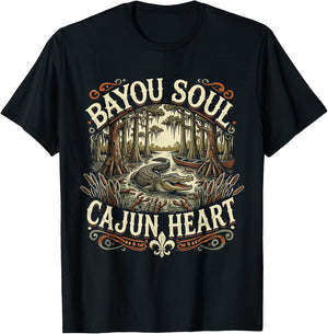 Bayou Heart Cajun Soul T-Shirt - T-Shirt | Black