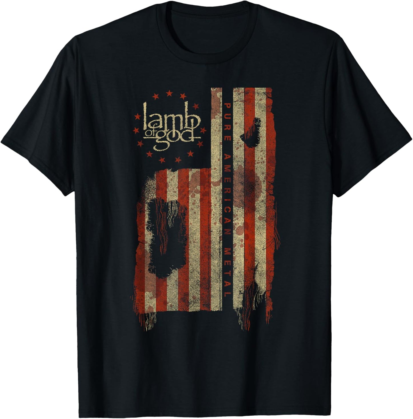 Lamb of God Pure American Metal Flag , black T-Shirt - T-Shirt | Black