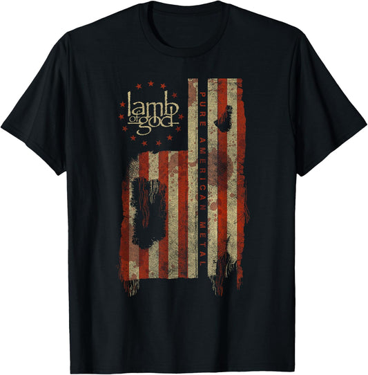 Lamb of God Pure American Metal Flag , black T-Shirt - T-Shirt | Black