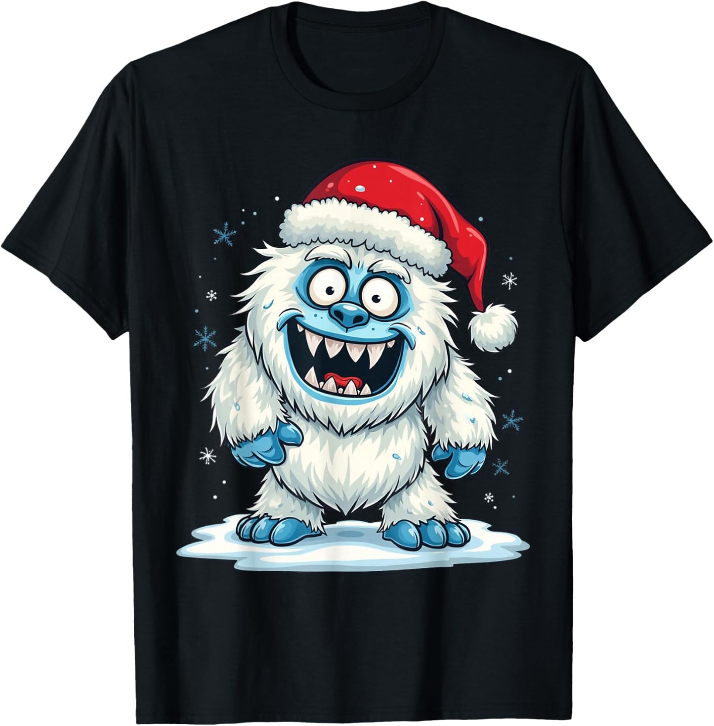 Yeti Xmas Abominable Snowman Bigfoot Funny Christmas Monster T-Shirt - T-Shirt | Black