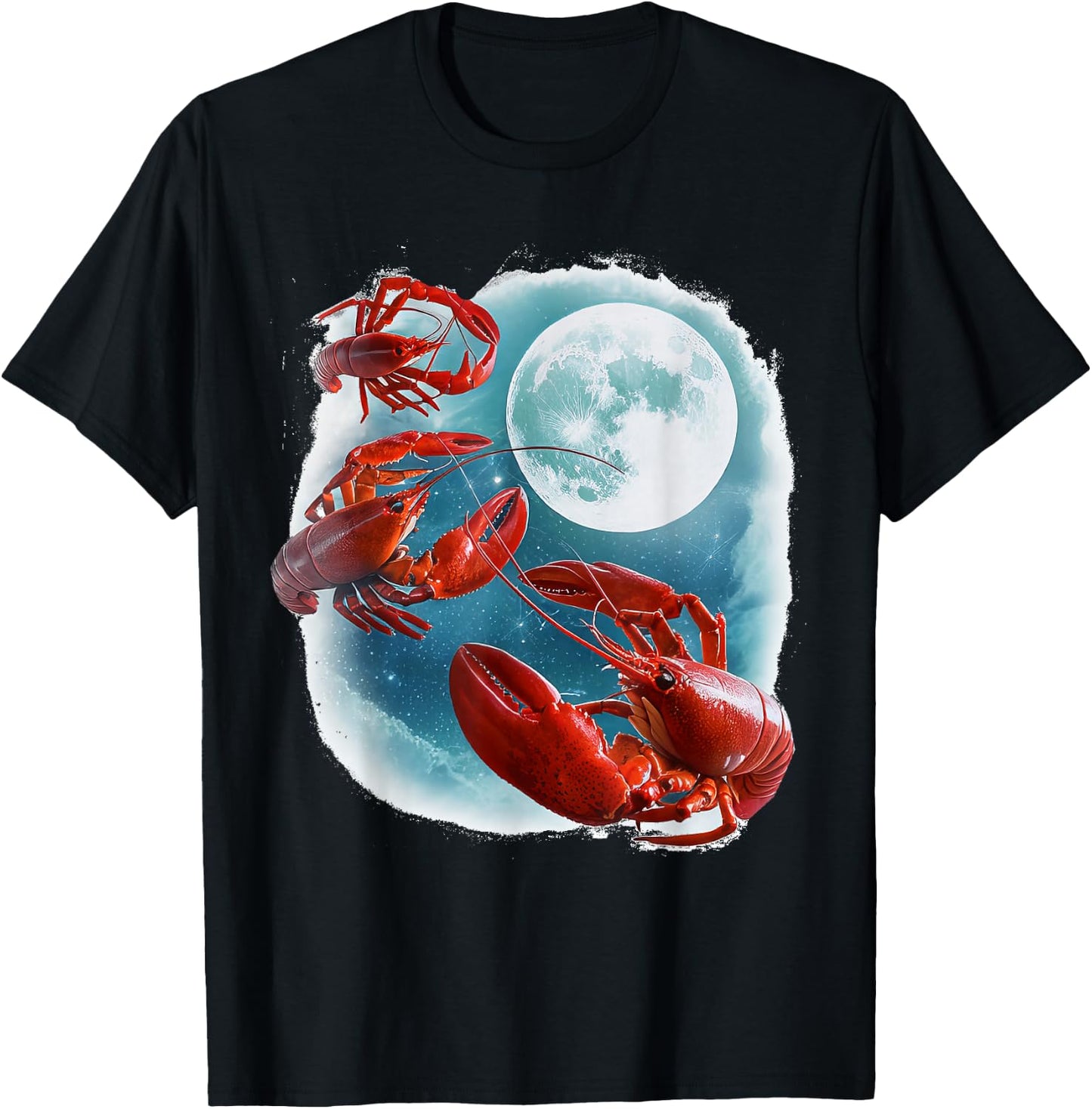 Lobster Howling At Moon T-Shirt - T-Shirt | Black