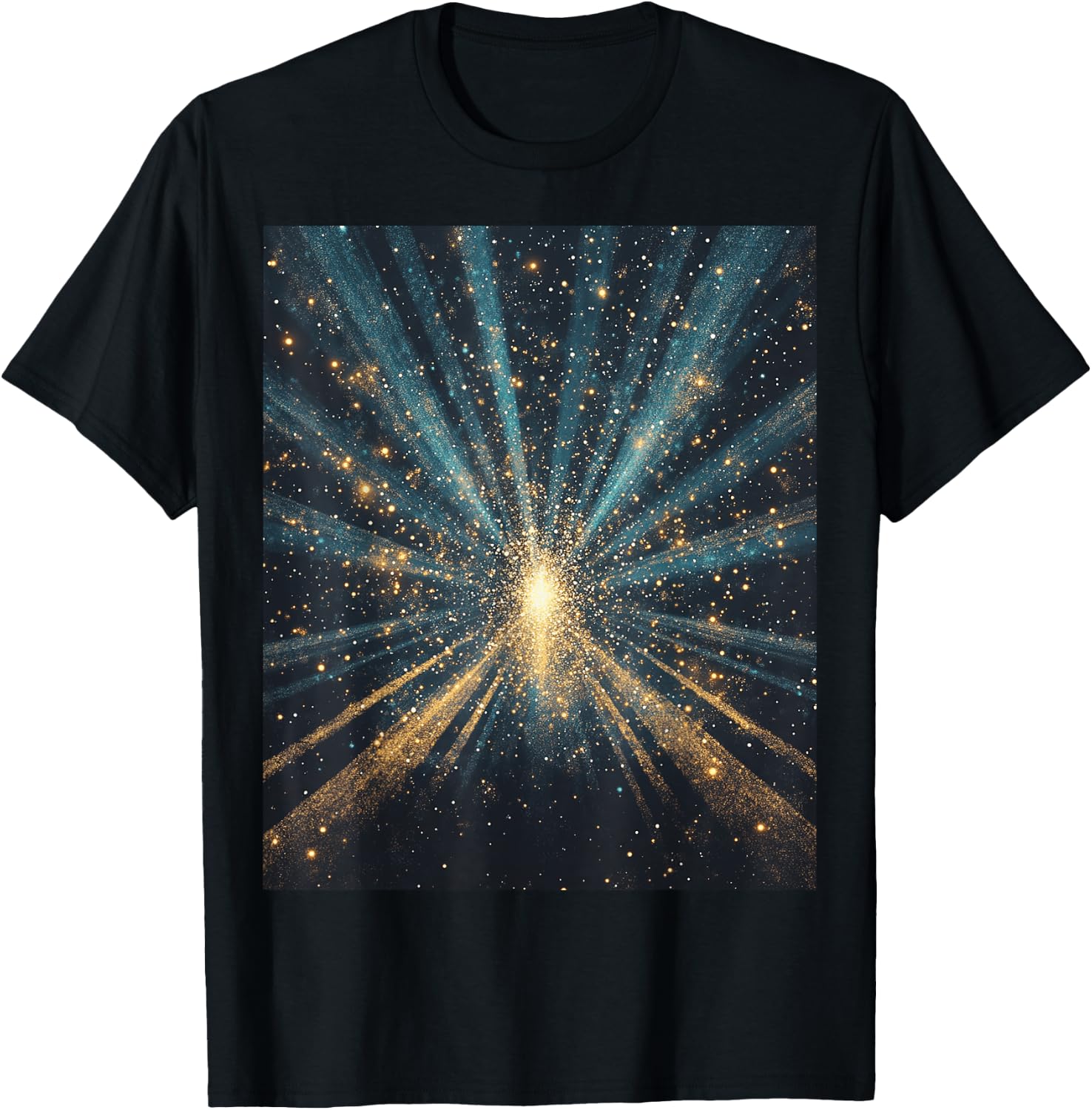 Cosmic Explosion Stars for Space Enthusiasts T-Shirt - T-Shirt | Black