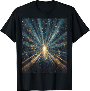 Cosmic Explosion Stars for Space Enthusiasts T-Shirt - T-Shirt | Black