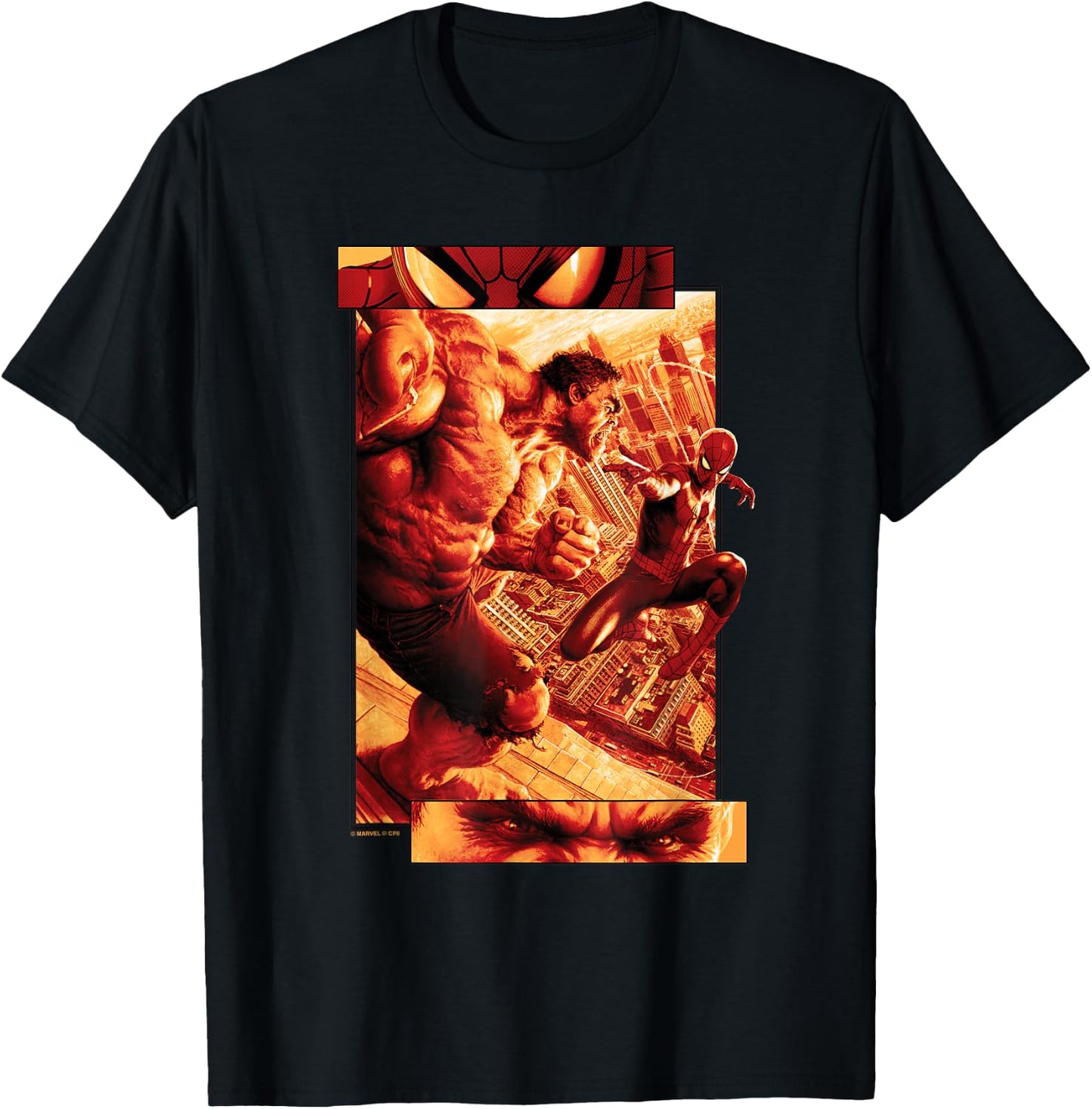 Marvel Spider-Man: New Day Hulk vs Spidey Split Panels T-Shirt - T-Shirt | Black
