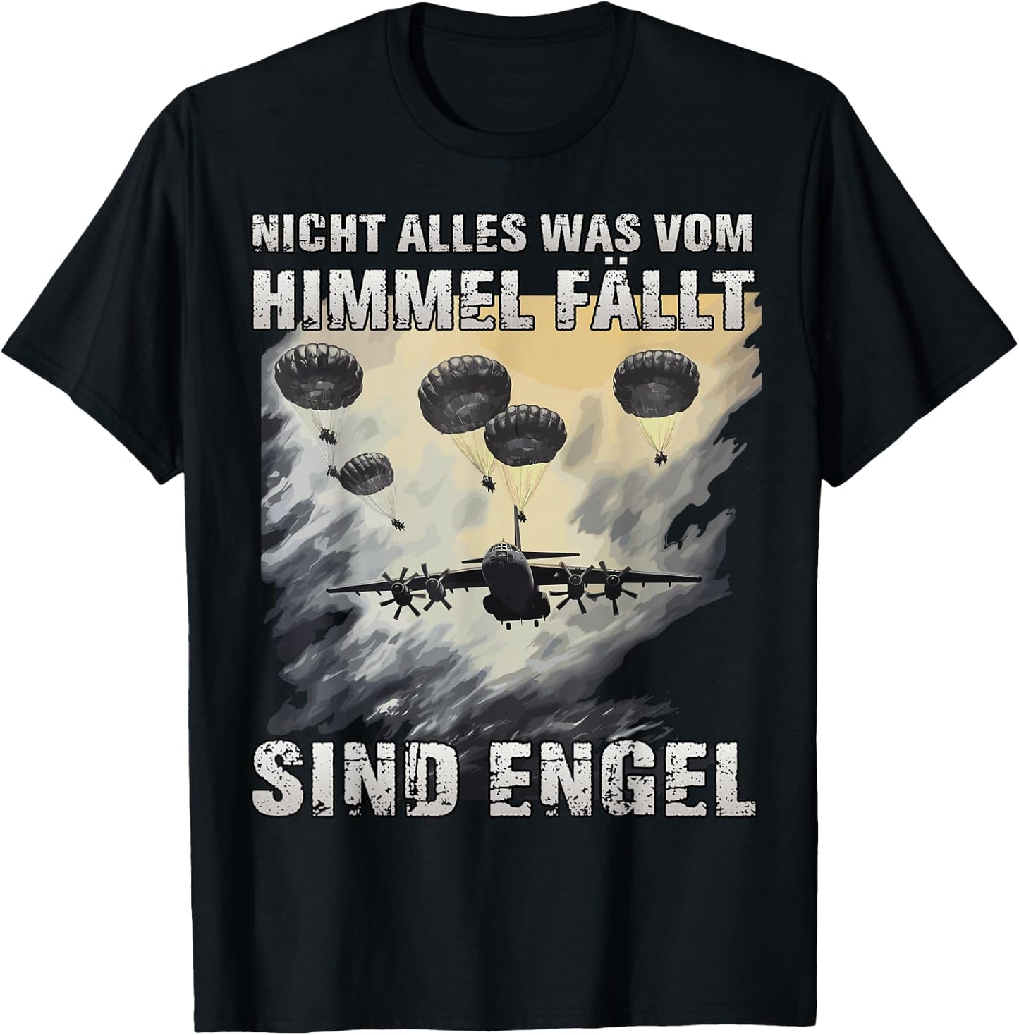 Fallschirmjäger Bundeswehr Soldaten Transall Fallschirmjäger T-Shirt - T-Shirt | Black
