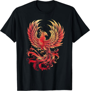 Phoenix Full Moon Rejuvenating Bird Phoenix , black T-Shirt - T-Shirt | Black