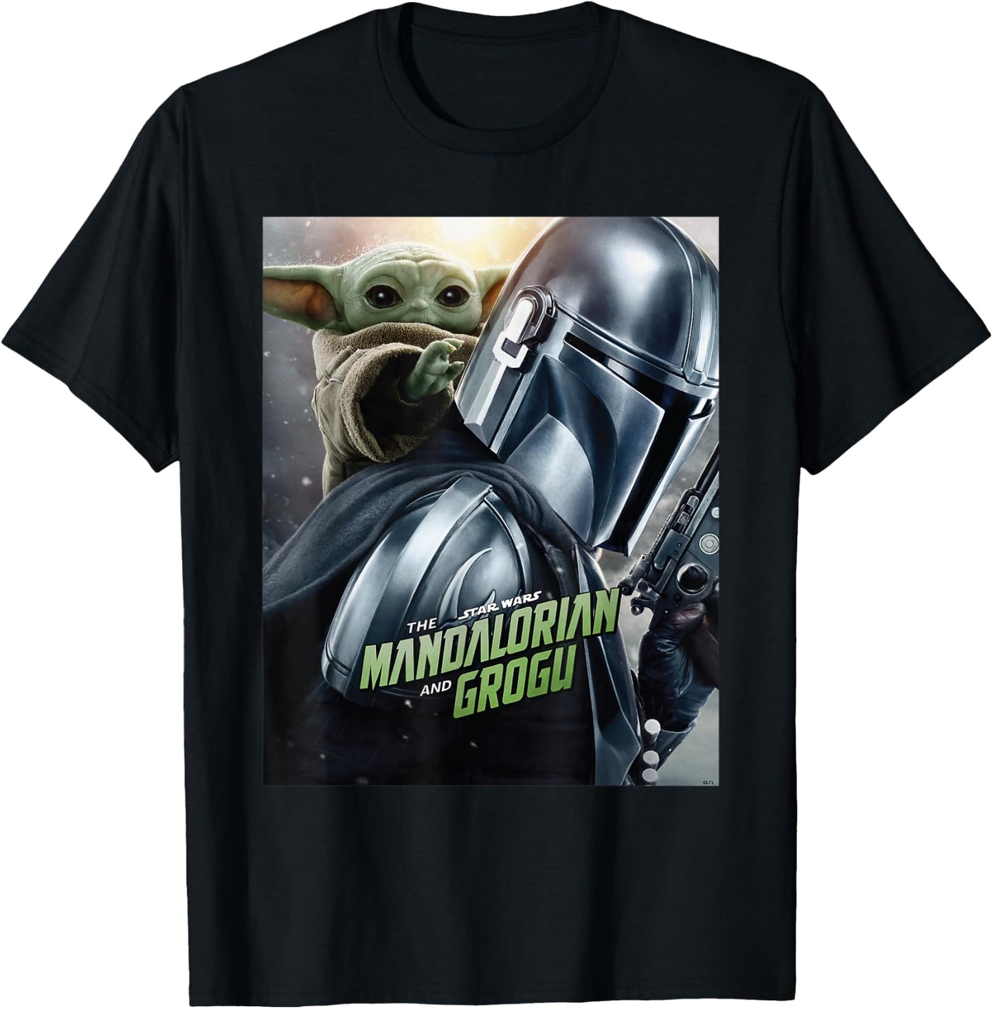 Star Wars The Mandalorian and Grogu Official Movie Poster T-Shirt - T-Shirt | Black