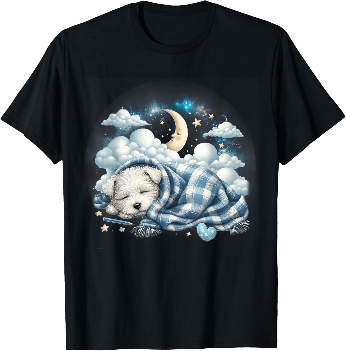Napping Westie Pajama West Highland White Terrier Sleeping T-Shirt - T-Shirt | Black