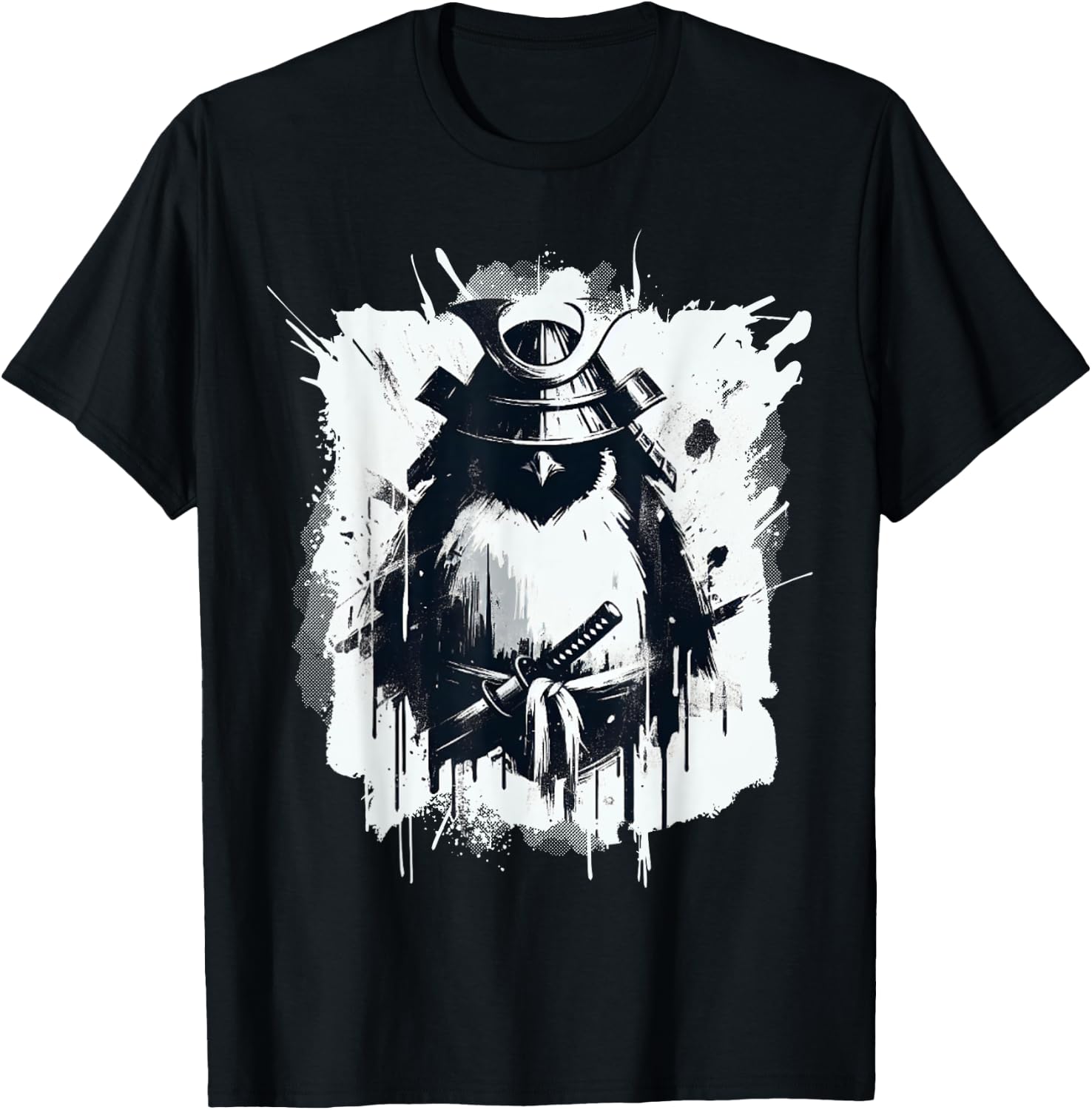 Penguin Ninja Samurai Costume Japanese Outfit T-Shirt - T-Shirt | Black