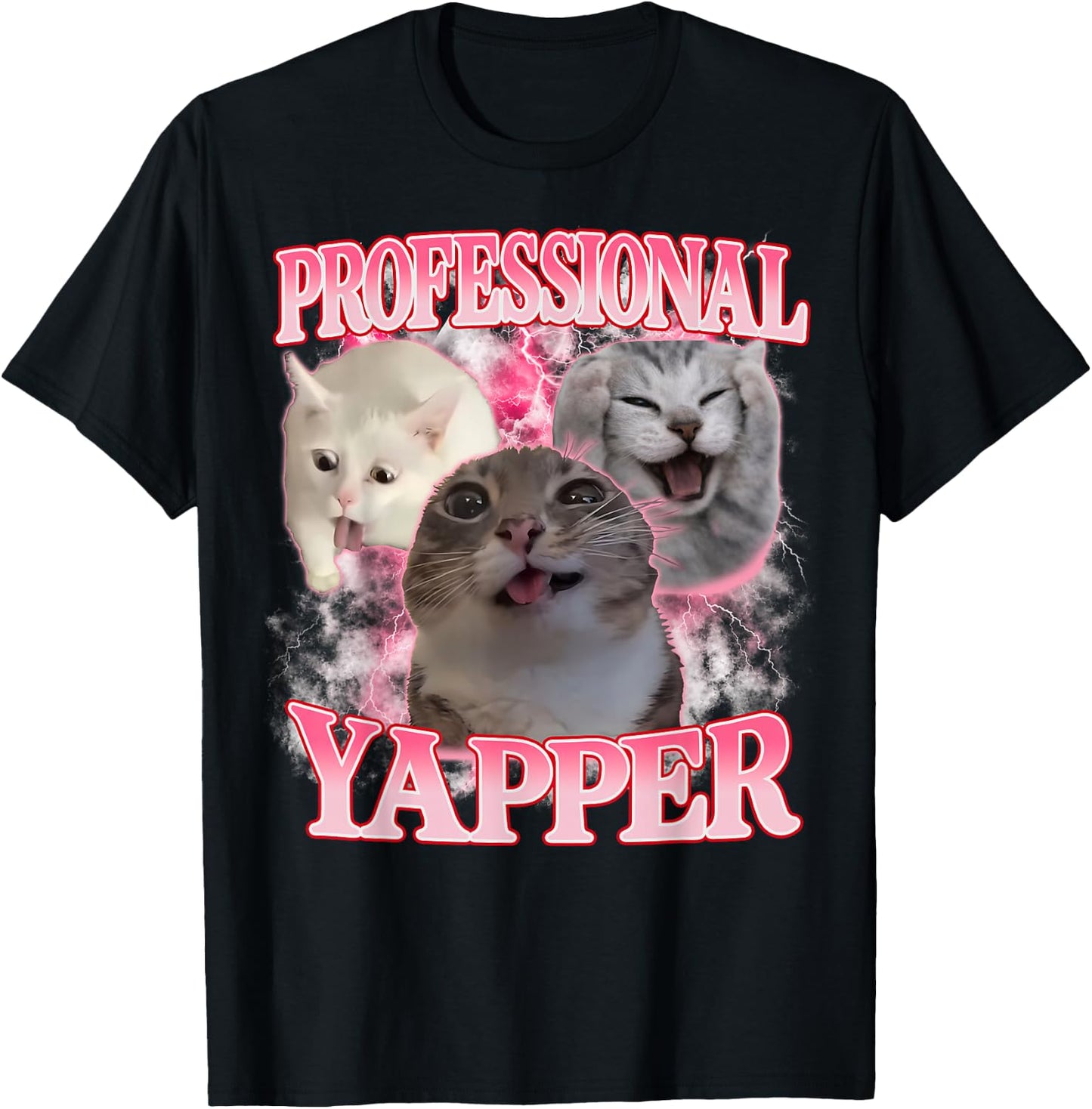 Professional Yapper Cat Funny Oddly Specific Dank Cat Meme T-Shirt - T-Shirt | Black