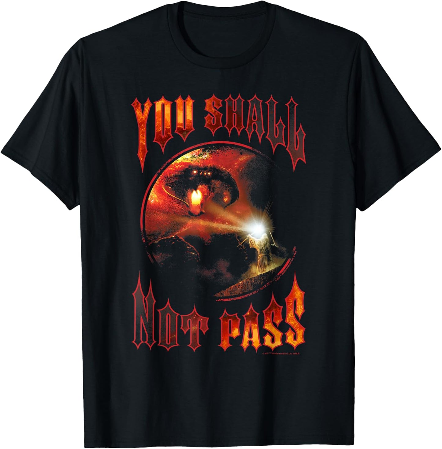 The Lord of The Rings You Shall Not Pass Epic Gandalf Shot T-Shirt - T-Shirt | Black