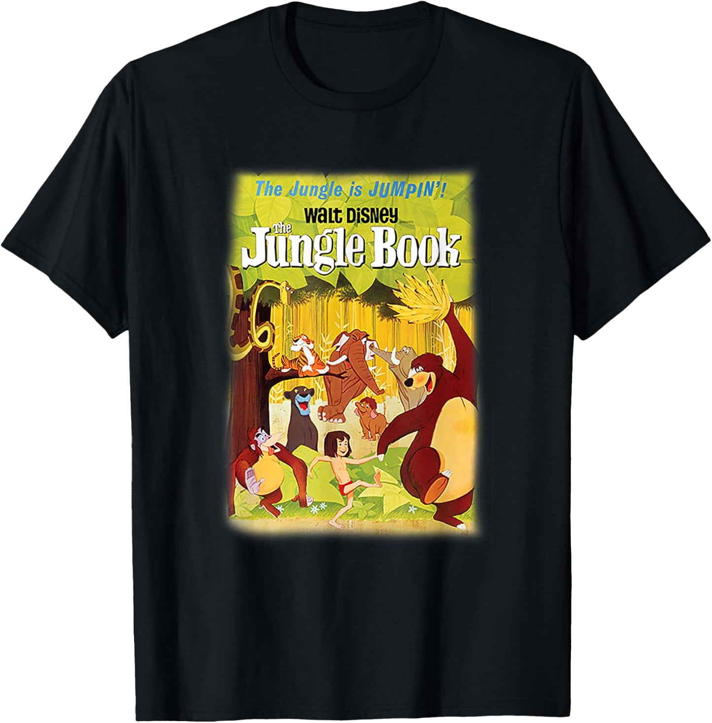 Disney The Jungle Book Full Character Poster T-Shirt - T-Shirt | Black