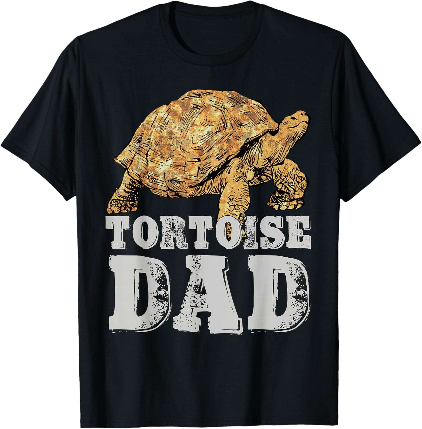 African Spurred Dad Sulcata Tortoise T-Shirt - T-Shirt | Black
