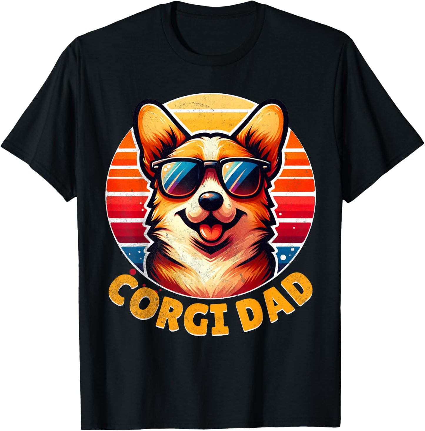 Corgi Dad Father Day Gift Lovers Funny Men T-Shirt - T-Shirt | Black