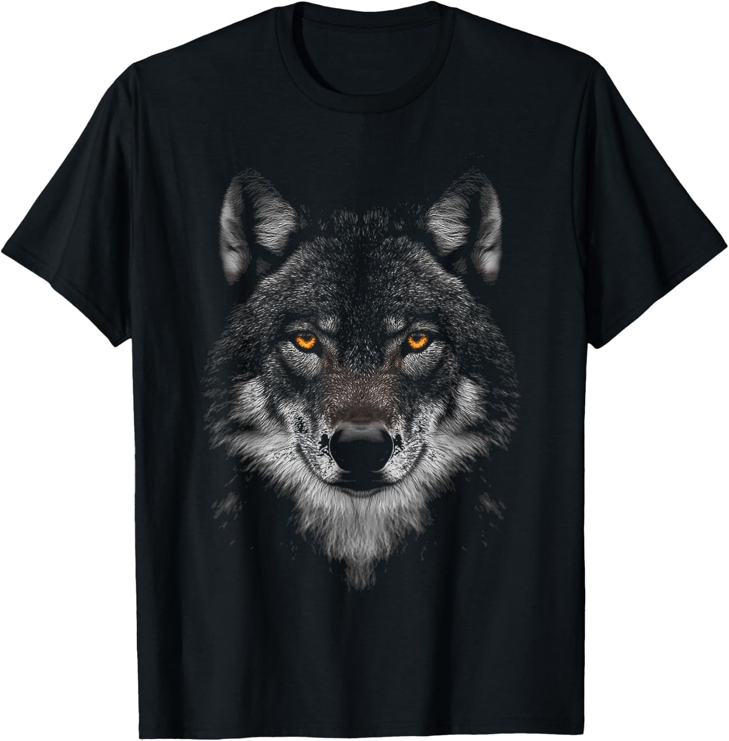 Wolf Animal Motif Artwork Wolf , black T-Shirt - T-Shirt | Black