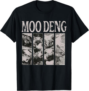 Retro In My Moo Deng Moo Deng Lover Cute Hippo Clothing T-Shirt - T-Shirt | Black