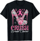 Crush Breast Cancer Awareness Bling Pink Ribbon High Heel T-Shirt - T-Shirt | Black