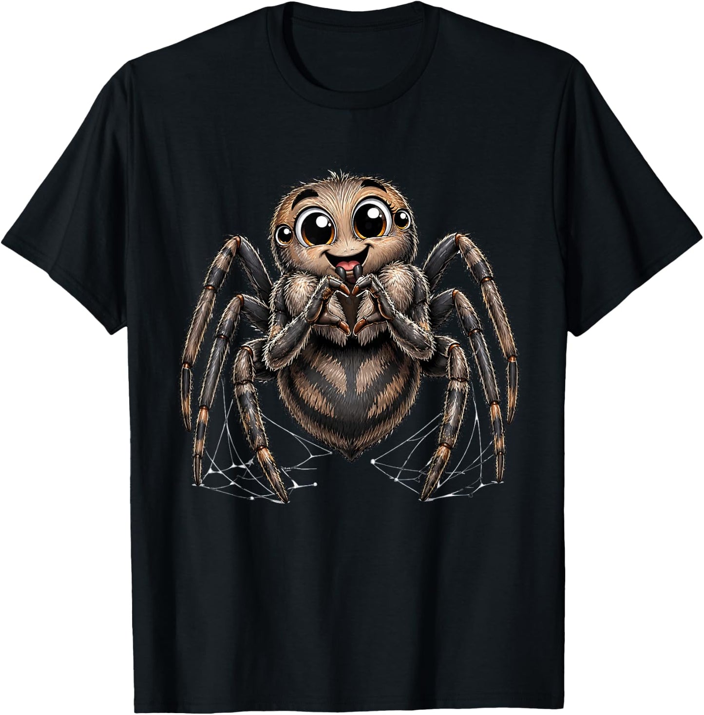 Spider with Heart | Cute Little Spider Heart Symbol T-Shirt - T-Shirt | Black
