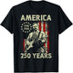 Theodore Roosevelt Playing Guitar America 250 Years USA Flag T-Shirt - T-Shirt | Black