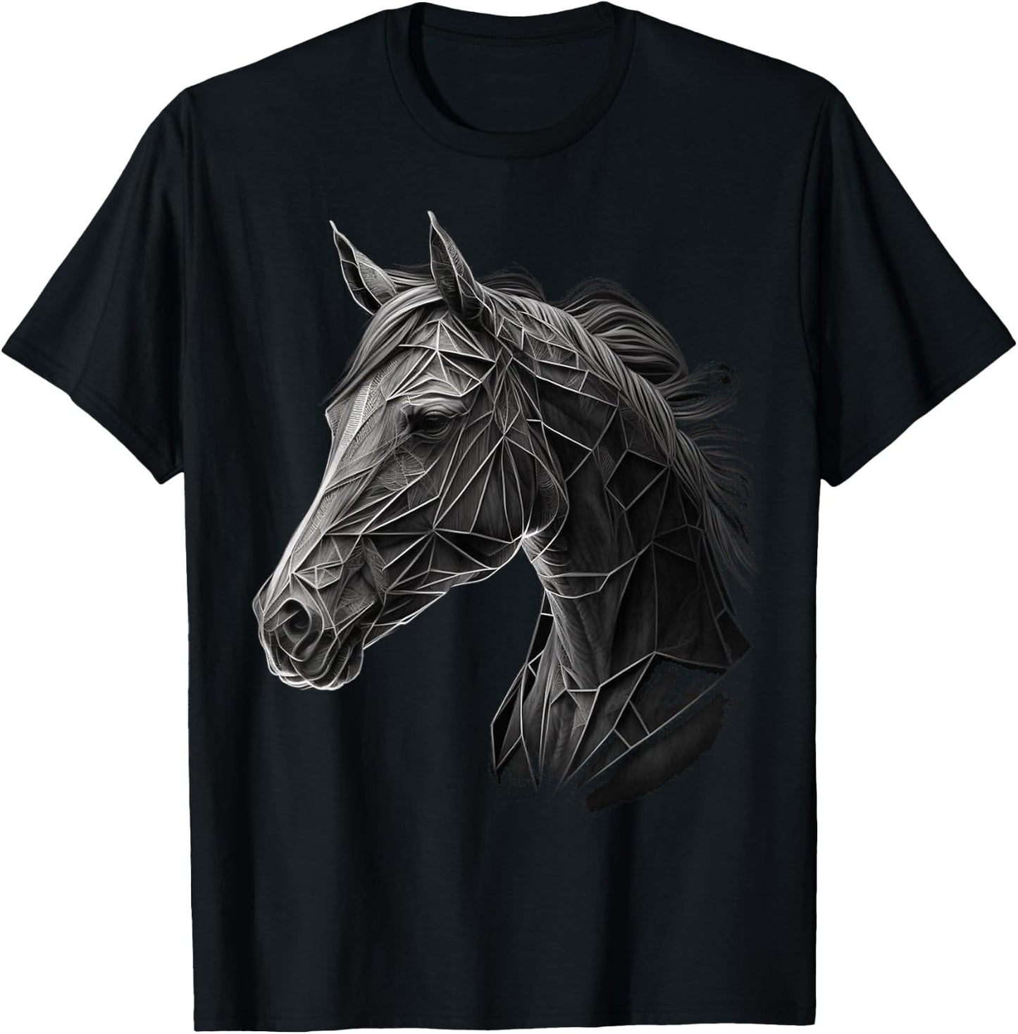 Reiten Kunst Tierdruck Pferd Motiv Pferd T-Shirt - T-Shirt | Black