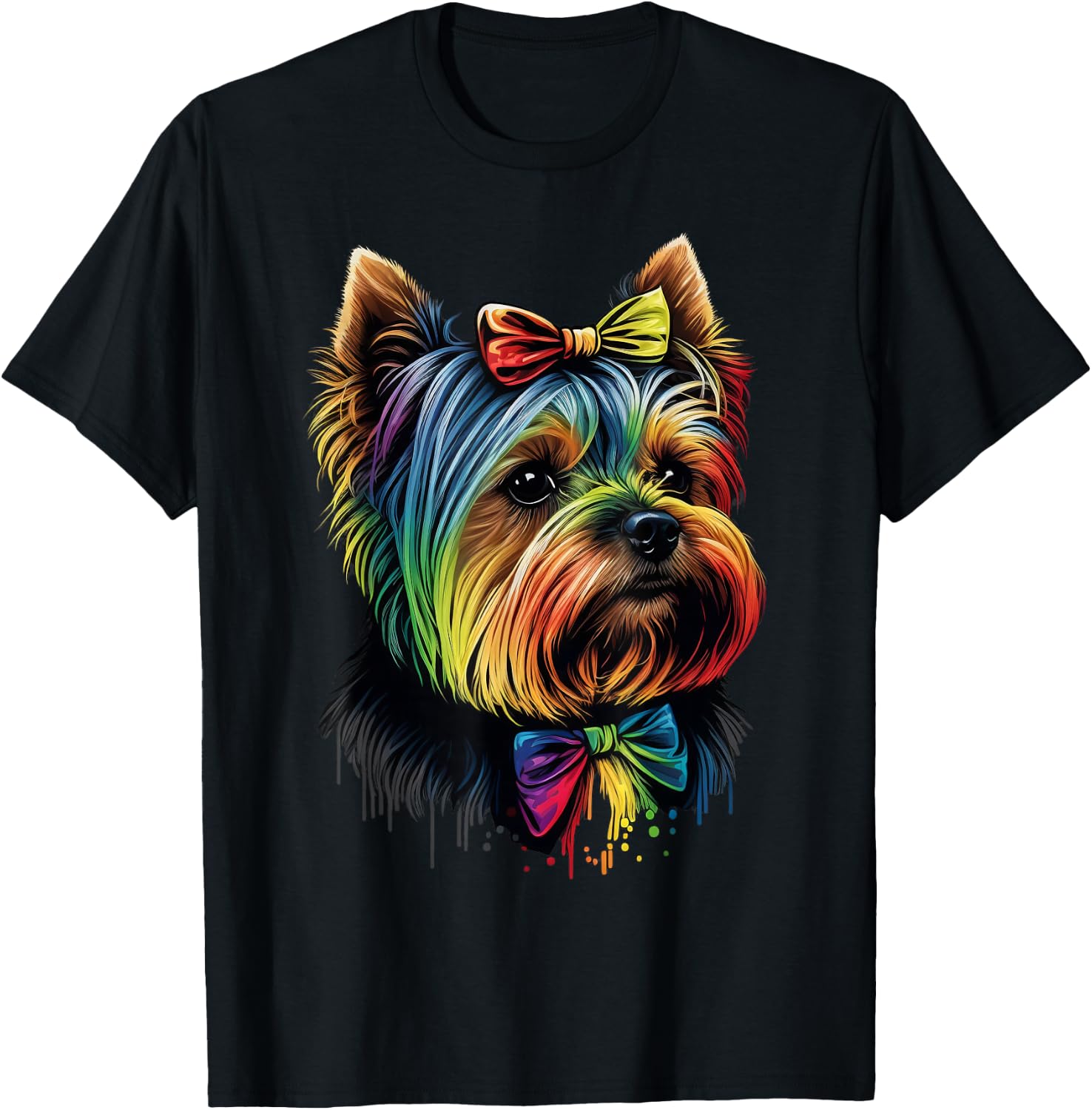 Cute Yorkshire Terrier Dog on Yorkshire Terrier Lover Women Kids T-Shirt - T-Shirt | Black