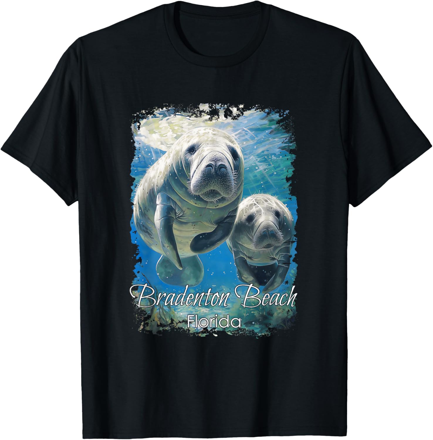 Bradenton Beach Florida Love The Manatees T-Shirt - T-Shirt | Black