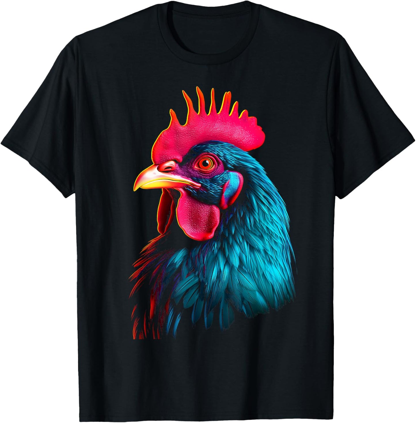 Chicken Animal Motif Illustration Chicken T-Shirt - T-Shirt | Black