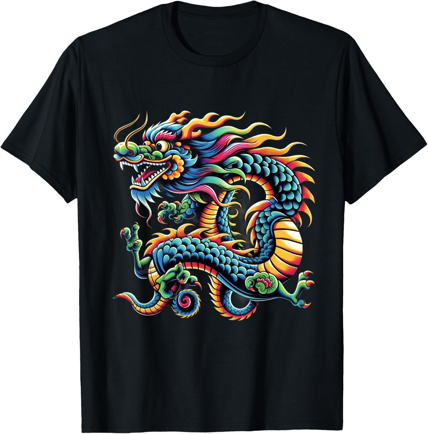 Funny Colorful Chinese Dragon - New Year 2014 T-Shirt - T-Shirt | Black