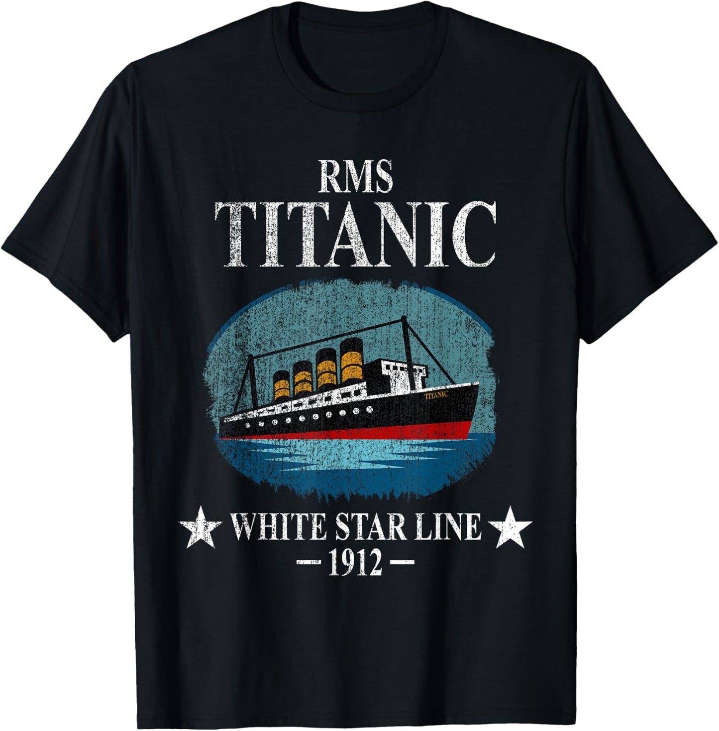 RMS Titanic White Star Line Cruise Ship 1912 Boys Girls Kids T-Shirt - T-Shirt | Black