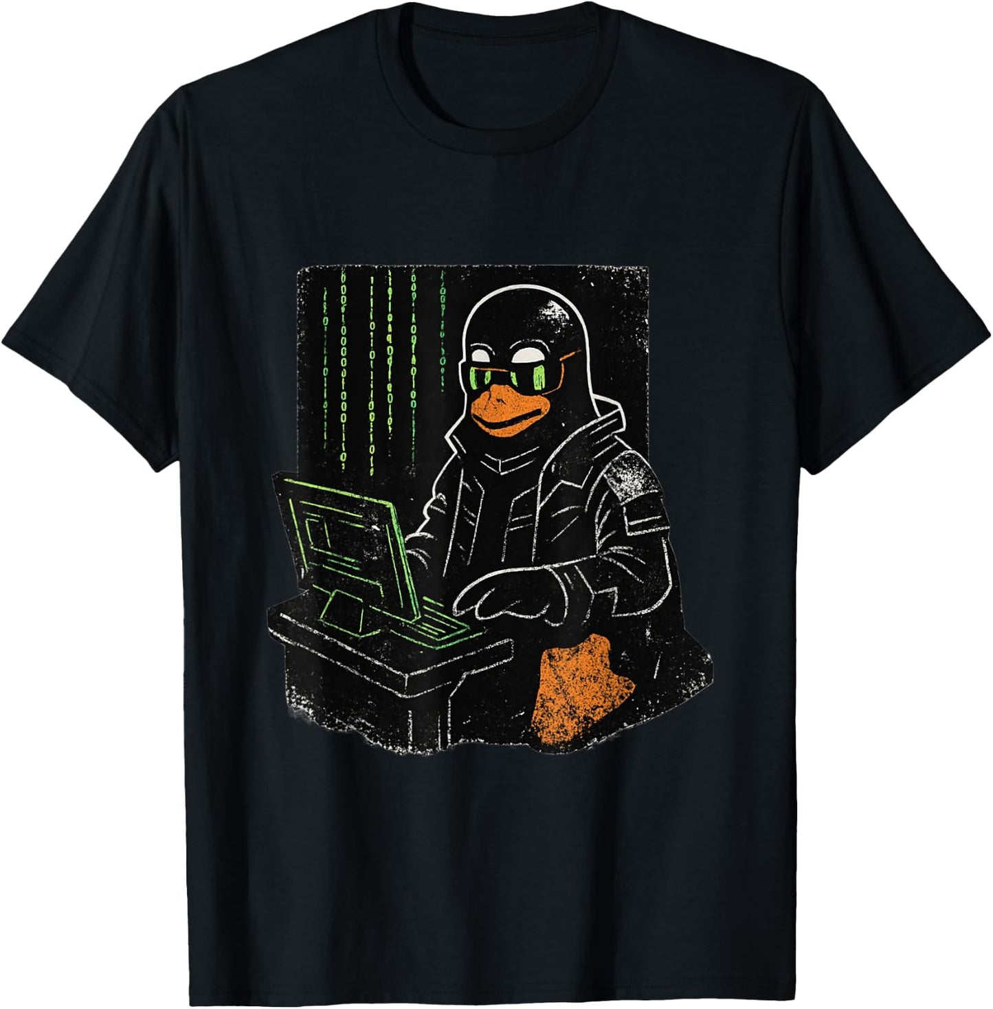 Cyber Linux Hacker Penguin Virtual World Developer T-Shirt - T-Shirt | Black