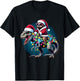 Christmas Lights Sloth Riding T Rex T-Shirt - T-Shirt | Black