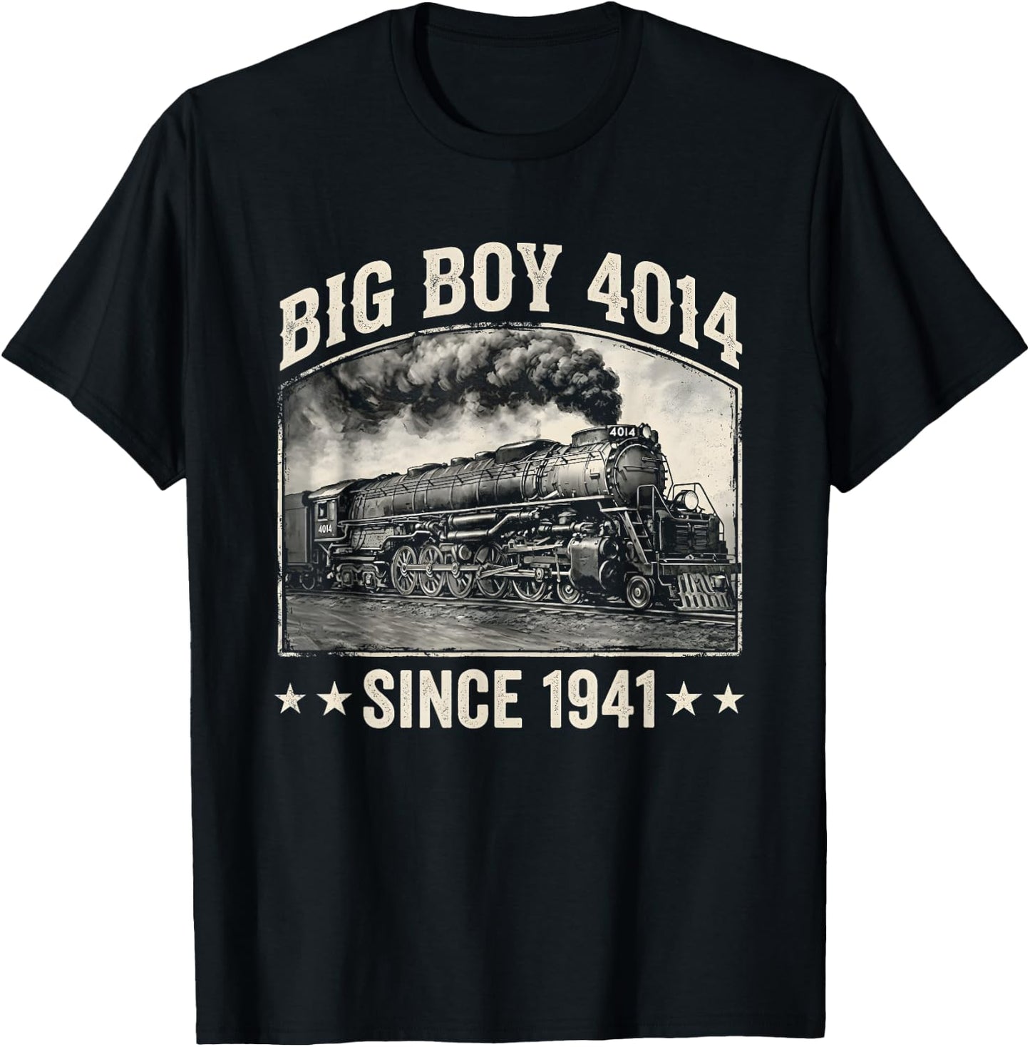 Big Boy 4014 Train Engineer Steam Train Conductor American T-Shirt - T-Shirt | Black