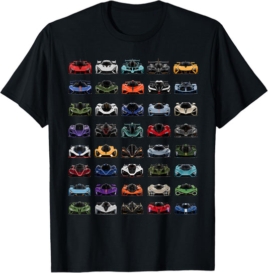 Exotic Hypercar Collection Supercar Racing Design T-Shirt - T-Shirt | Black