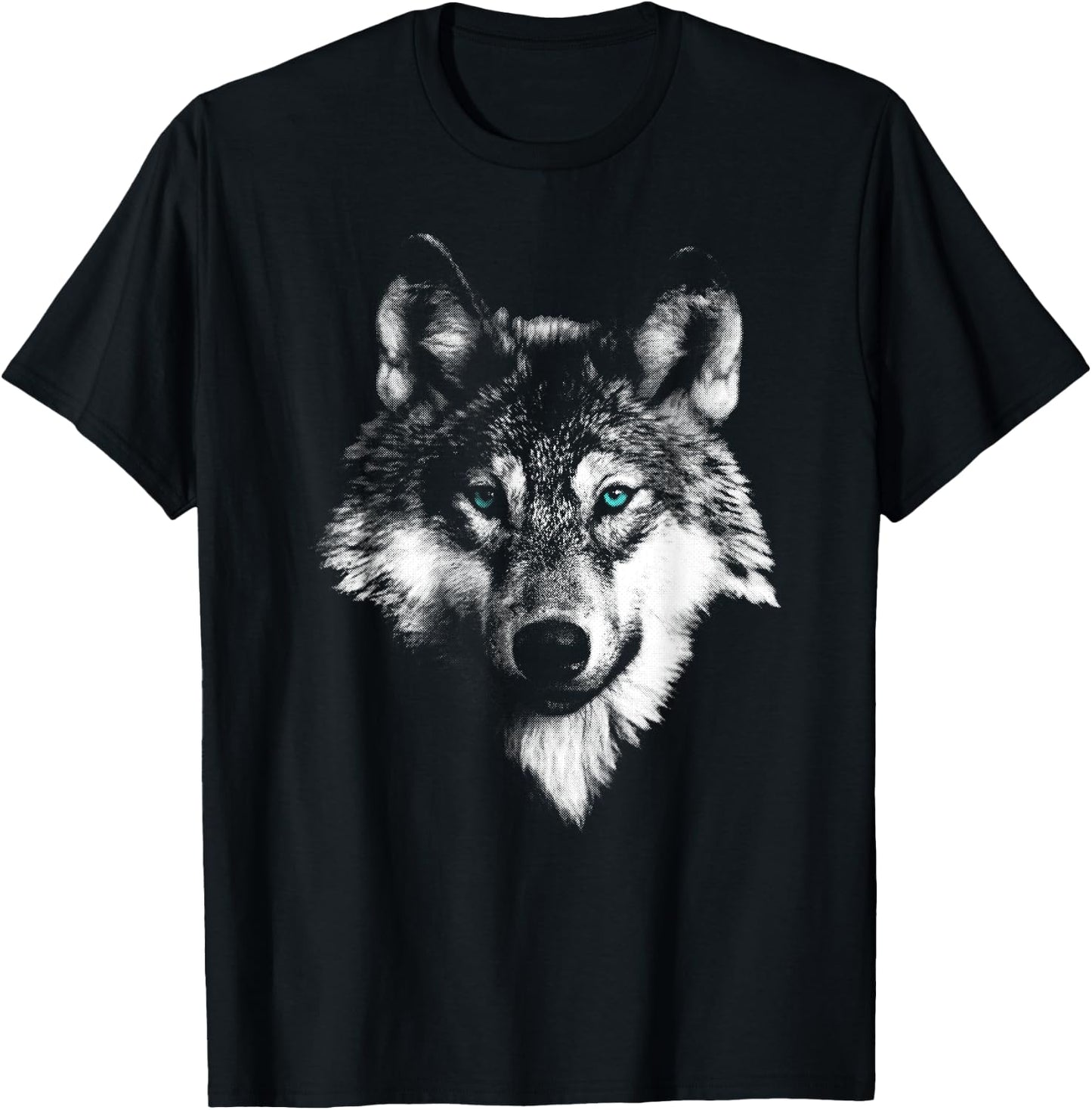 Weißer Wolf mit blauen Augen T-Shirt - T-Shirt | Black