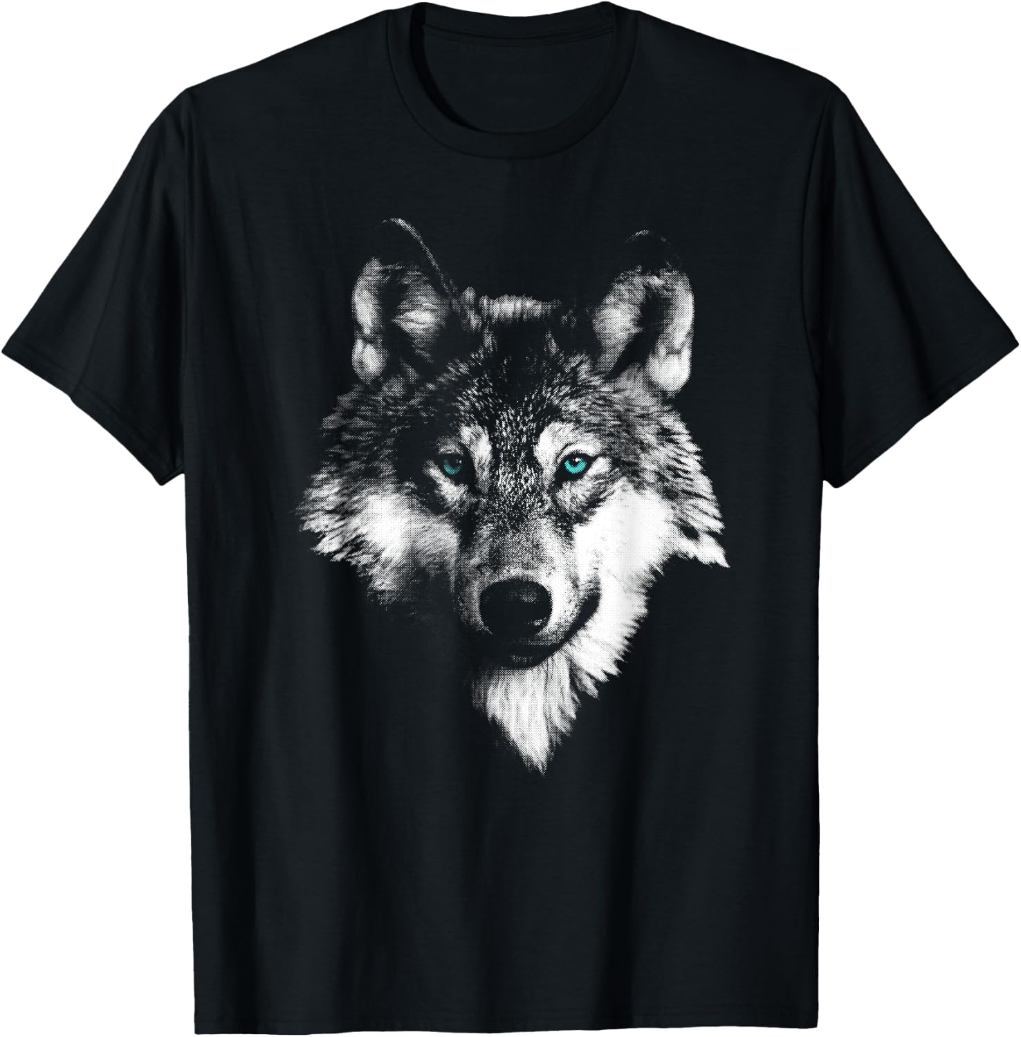 Weißer Wolf mit blauen Augen T-Shirt - T-Shirt | Black