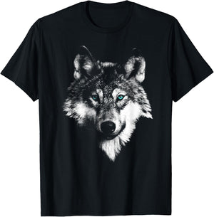 Weißer Wolf mit blauen Augen T-Shirt - T-Shirt | Black