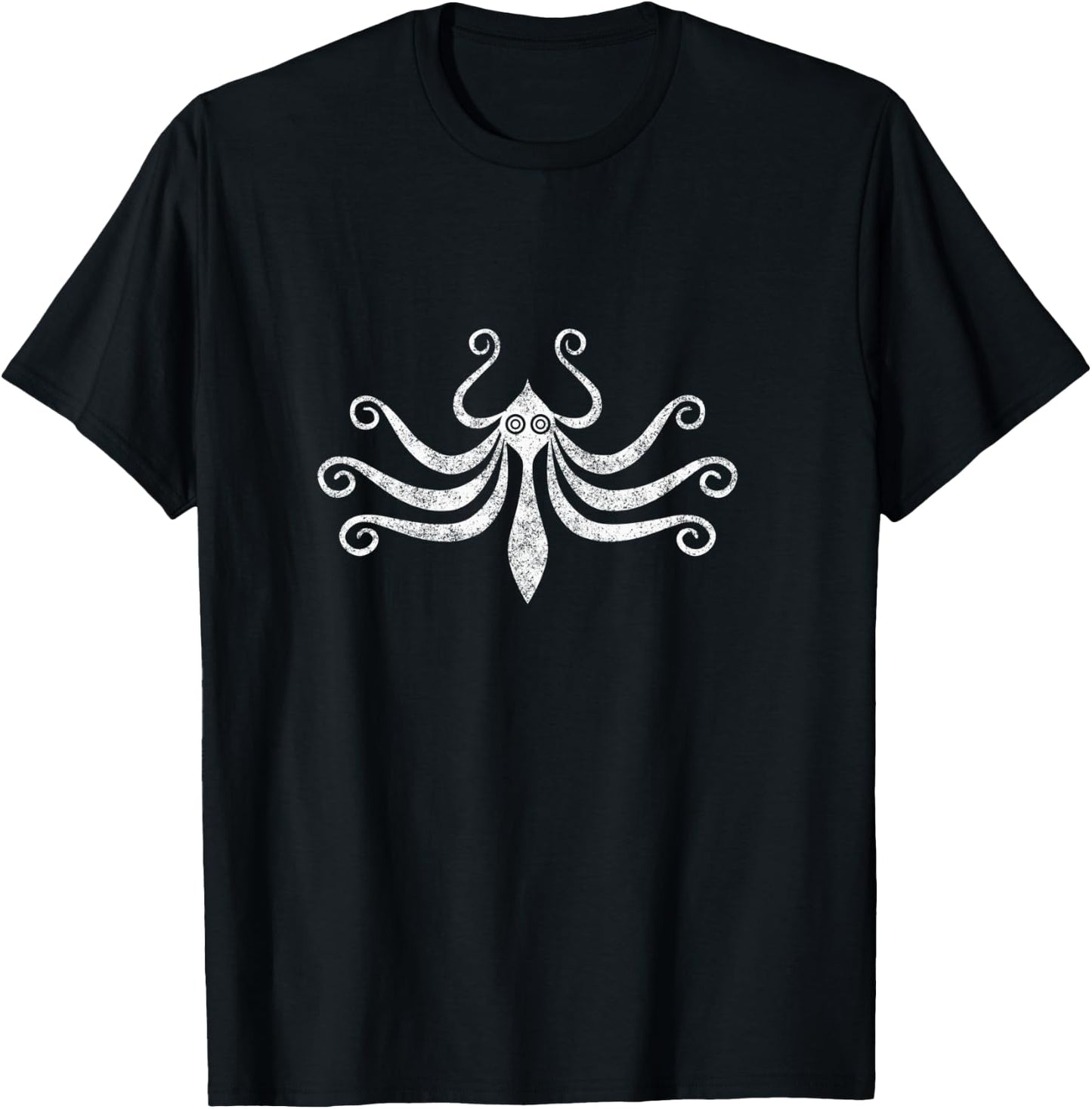 Antiker Minoanischer Marine-Stil Octopus Distressed Langarmshirt T-Shirt - T-Shirt | Black