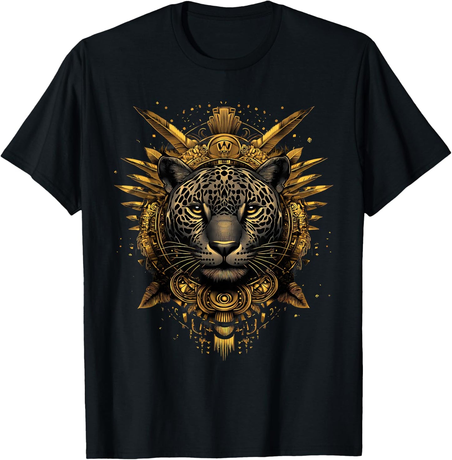 Aztec Jaguar Mexican Mythology Native Mexican Pride Mayan T-Shirt - T-Shirt | Black
