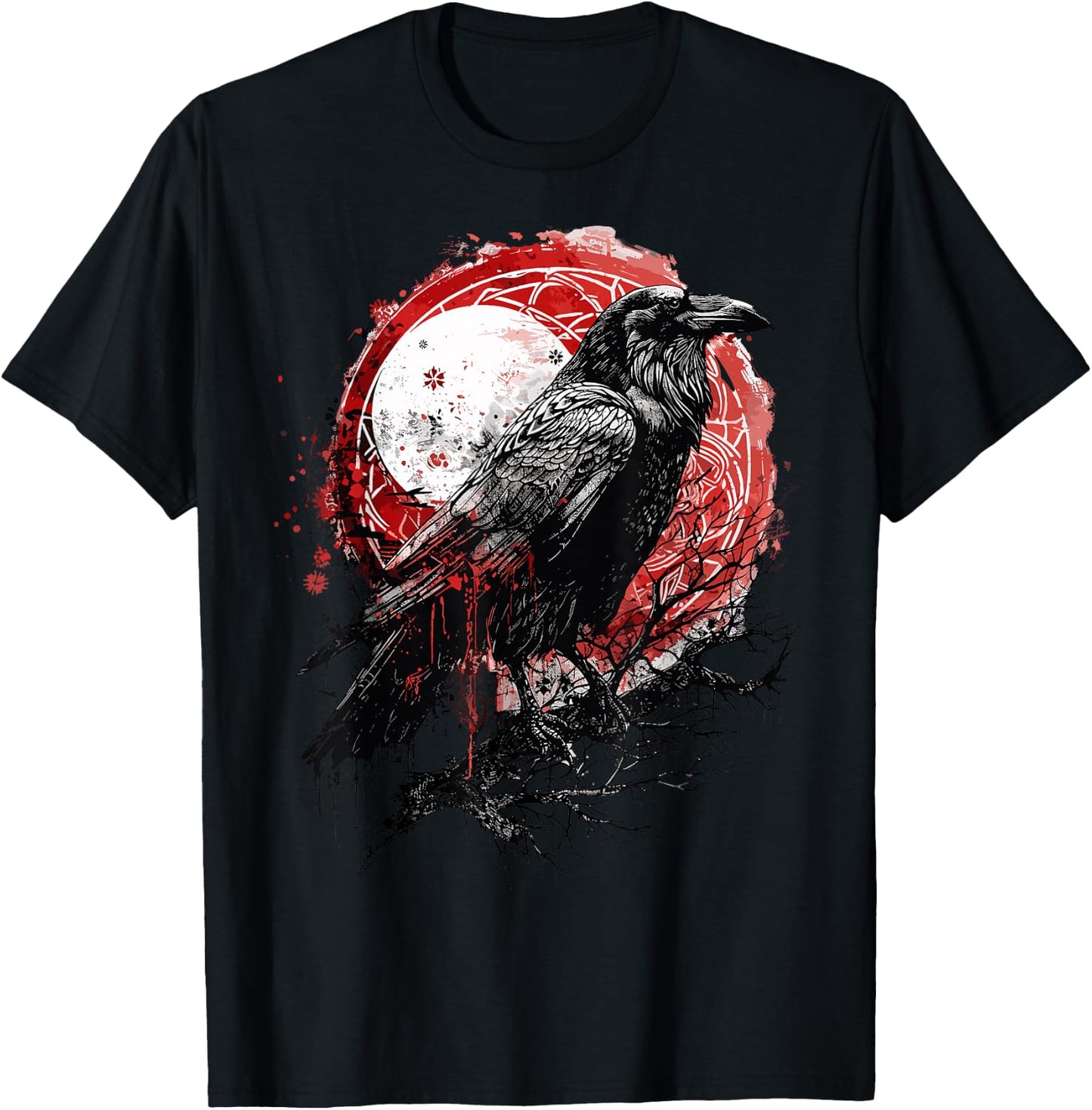 Odin Ravens Huginn & Muninn Vegvisir Vikings Myth Norse T-Shirt - T-Shirt | Black