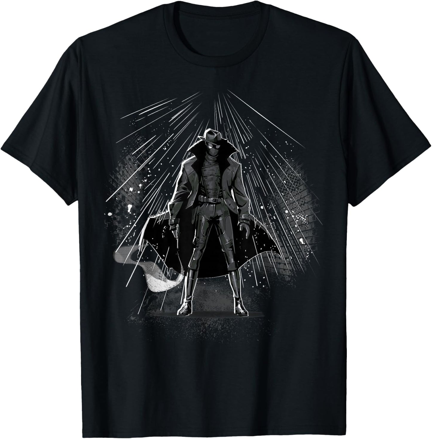 Marvel Spider-Man Spider-Noir Trenchcoat Standing in Rain T-Shirt - T-Shirt | Black