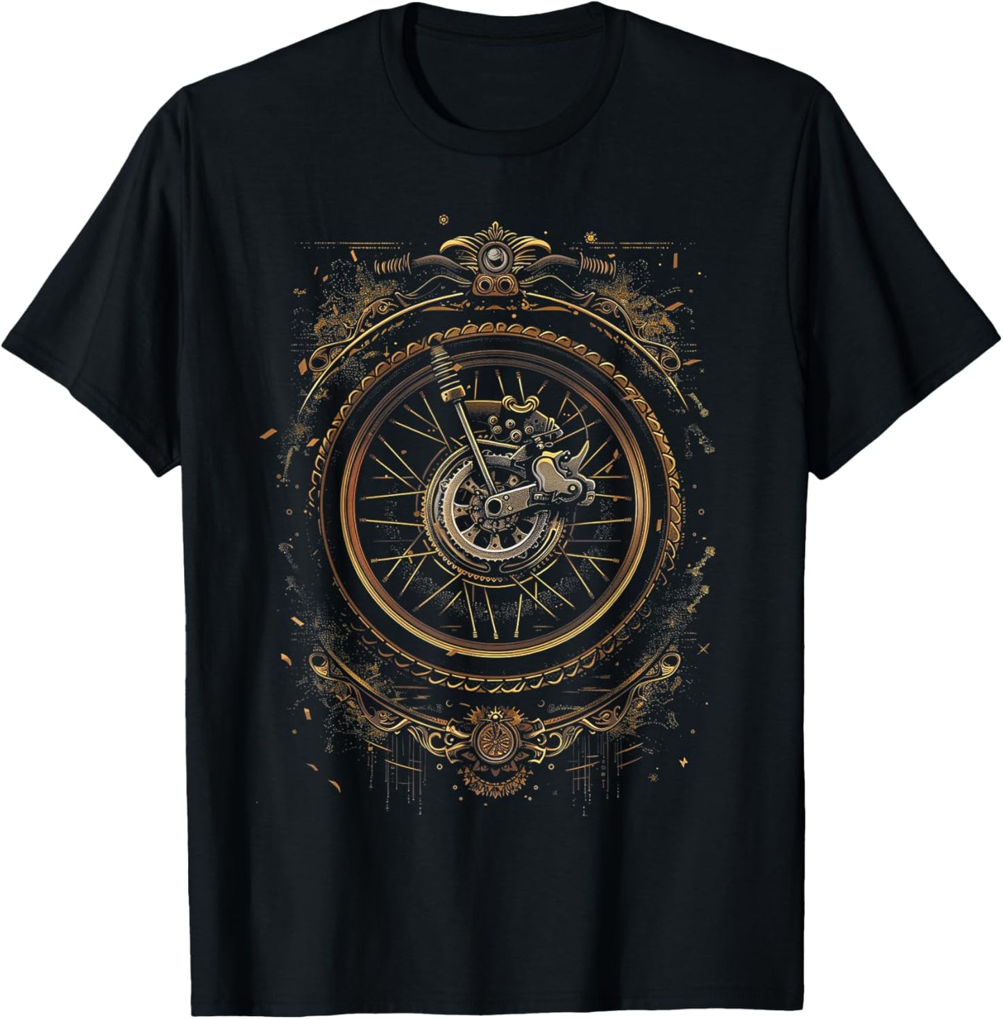 Steampunk Dirt Bike Cycling , black T-Shirt - T-Shirt | Black